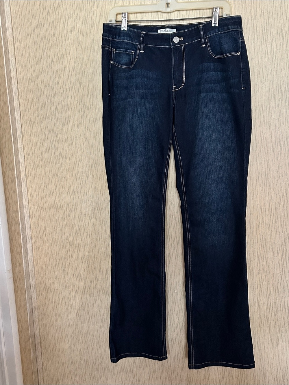 White House Black Market Women's Blanc Boot Leg Blue Denim Jeans Dark Wash 8R